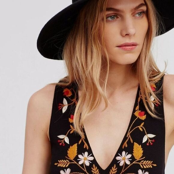 Free People Folk Song Mini Dress Size XS - Picture 3 of 9